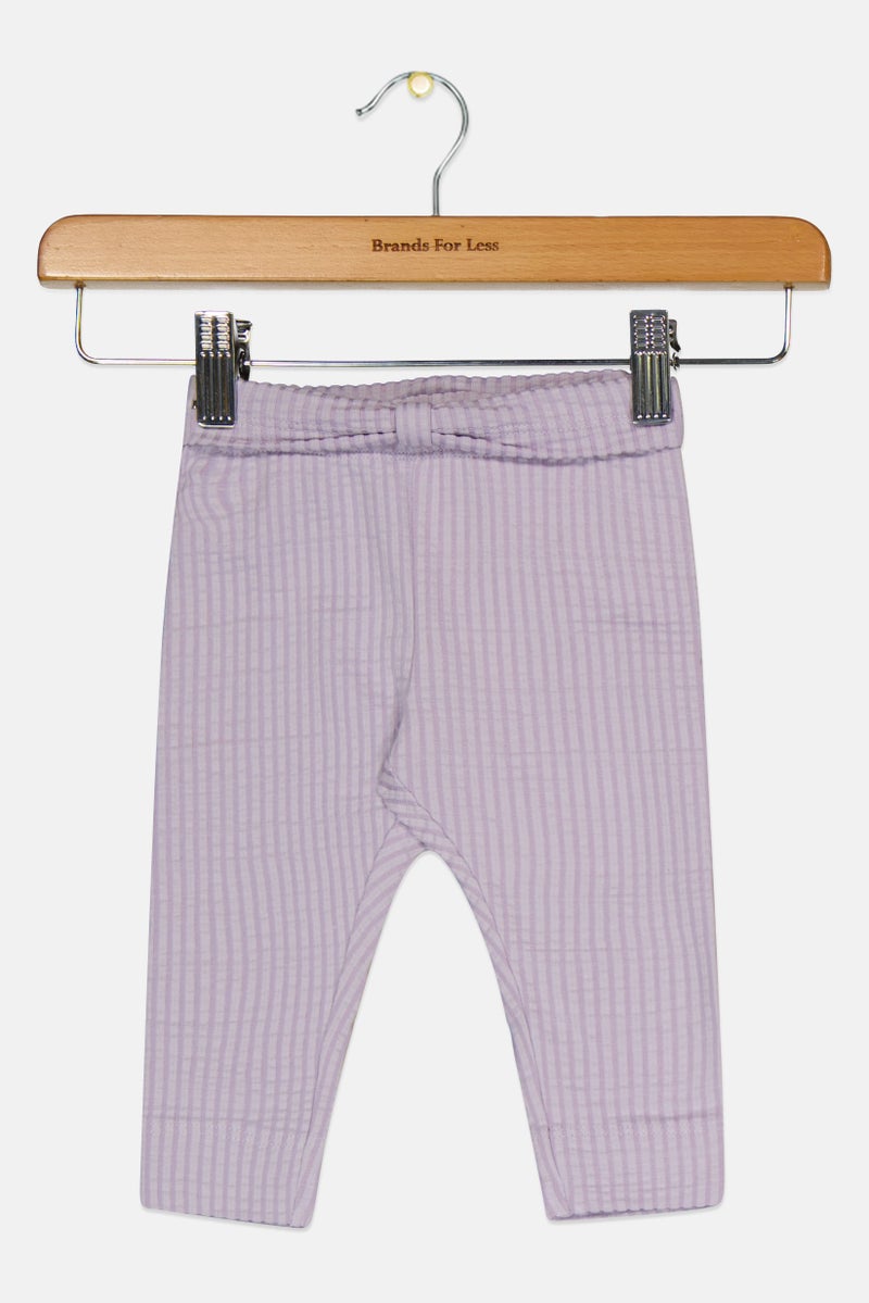 guppy Toddlers Girl Stripe Sweatpants, Lavender - Image 2